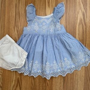 GAP Blue and White Striped Kids Casual Dress